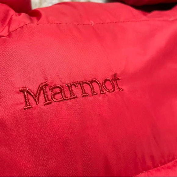 Marmot Goose Down Red Puffer Jacket Coat - Picture 3 of 15